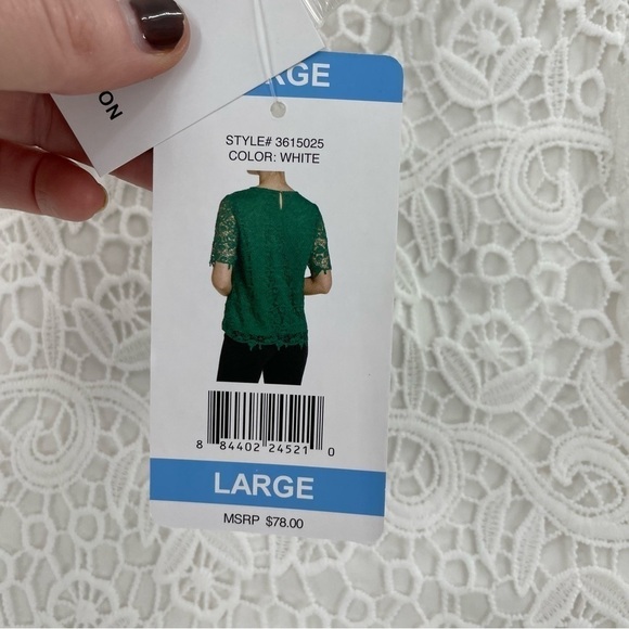 NWT Philosophy White Floral Crochet Lace Overlay Top - Picture 6 of 9